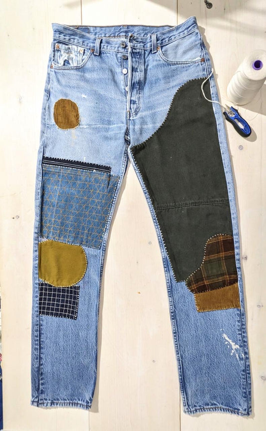 UNIQUE UPCYCLED UGLY DOGS JEANS